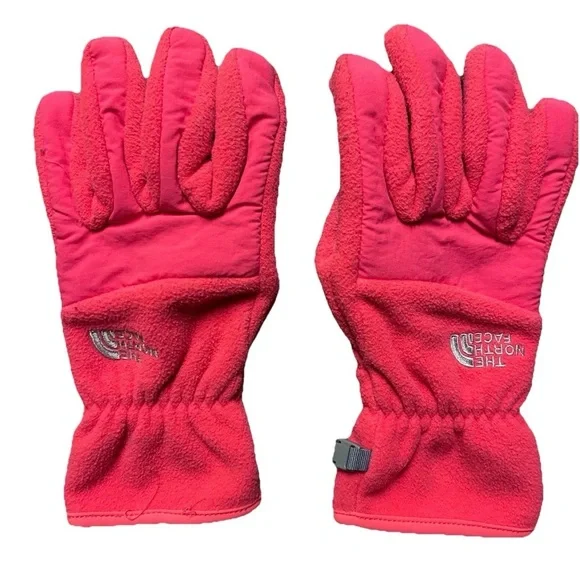 Women’s The North Face Pink Fleece Tech Gloves Size Small - Picture 1 of 4